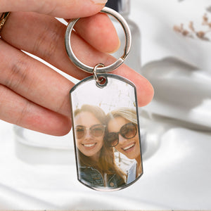 (Photo Inserted) A Sister Is God’s Way - Personalized Engraved Stainless Steel Keychain