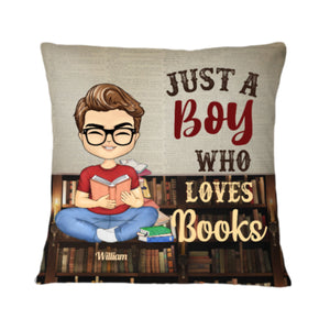 A Boy Who Loves Books Reading - Reading Gift - Personalized Custom Pillowcase