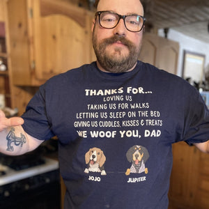 Dog Thanks For... - Personalized Custom Unisex T-shirt