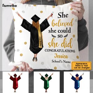 Personalized Graduation Girl She Did It Pillowcase