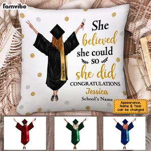 Personalized Graduation Girl She Did It Pillowcase