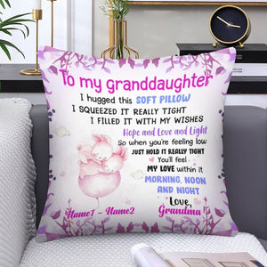 Personalized Granddaughter Romantic Dream Purple Rabbit Hug Pillow