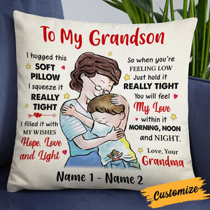 Personalized Grandson Grandma Hug Pillow