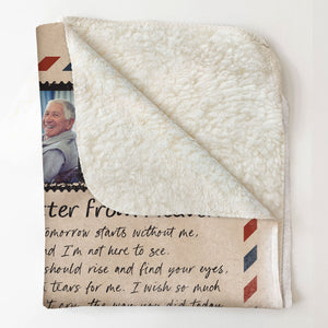 (Photo Inserted) A Letter From Heaven - Personalized Blanket - Loving Gift For Family Members With Lost One
