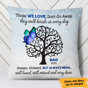 Personalized Butterfly Memorial Mom Dad Pillow (Insert Included)