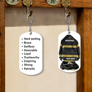 Personalized Firefighter Armor Stainless Steel Keychain