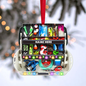 Fishing Christmas Tackle Box Personalized Christmas Ornament, Fishing Ornament