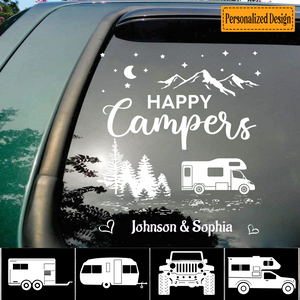 Happy Campers Camping Personalized Decal