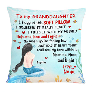Personalized Granddaughter Mermaid Under The Ocean Pillow