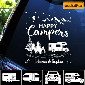 Happy Campers Camping Personalized Decal