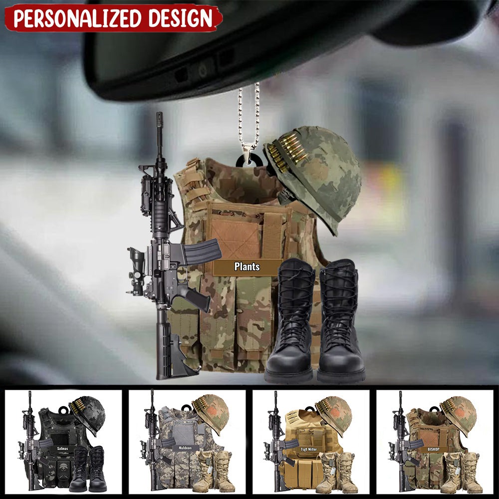 Personalized Military Uniform Car Ornament - Gift Idea For Veterans Soldier Gift