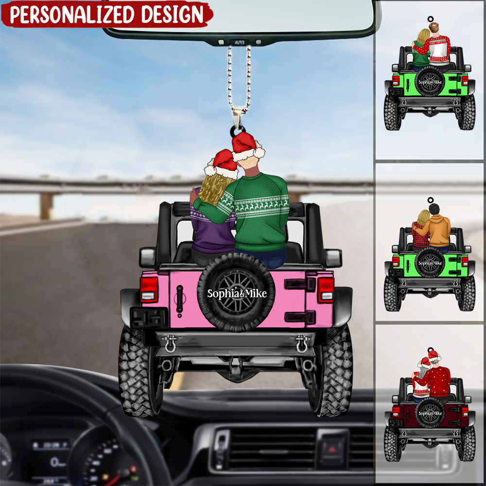 God Blessed The Broken Road That Led Me Straight To You, Personalized Off-Road Car Couple  Car Ornament