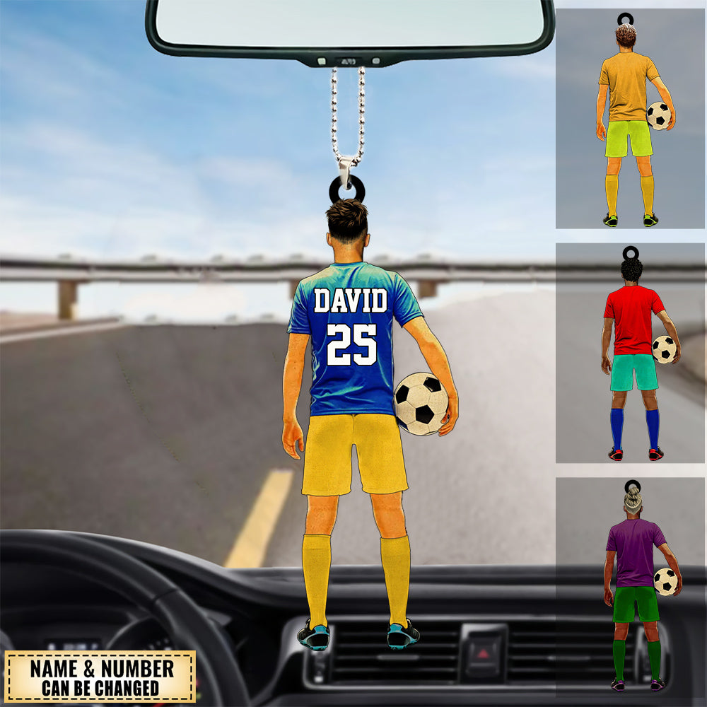 Personalized Soccer Acrylic Car Ornament For Soccer Lover