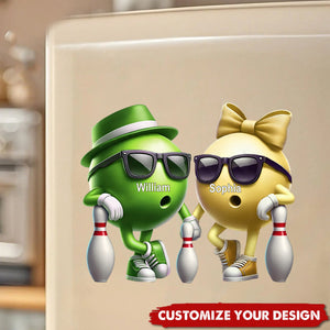 Bowling Couple Together - Personalized Decal