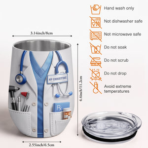 Physician Assistant Lab Coat - Personalized Wine Tumbler
