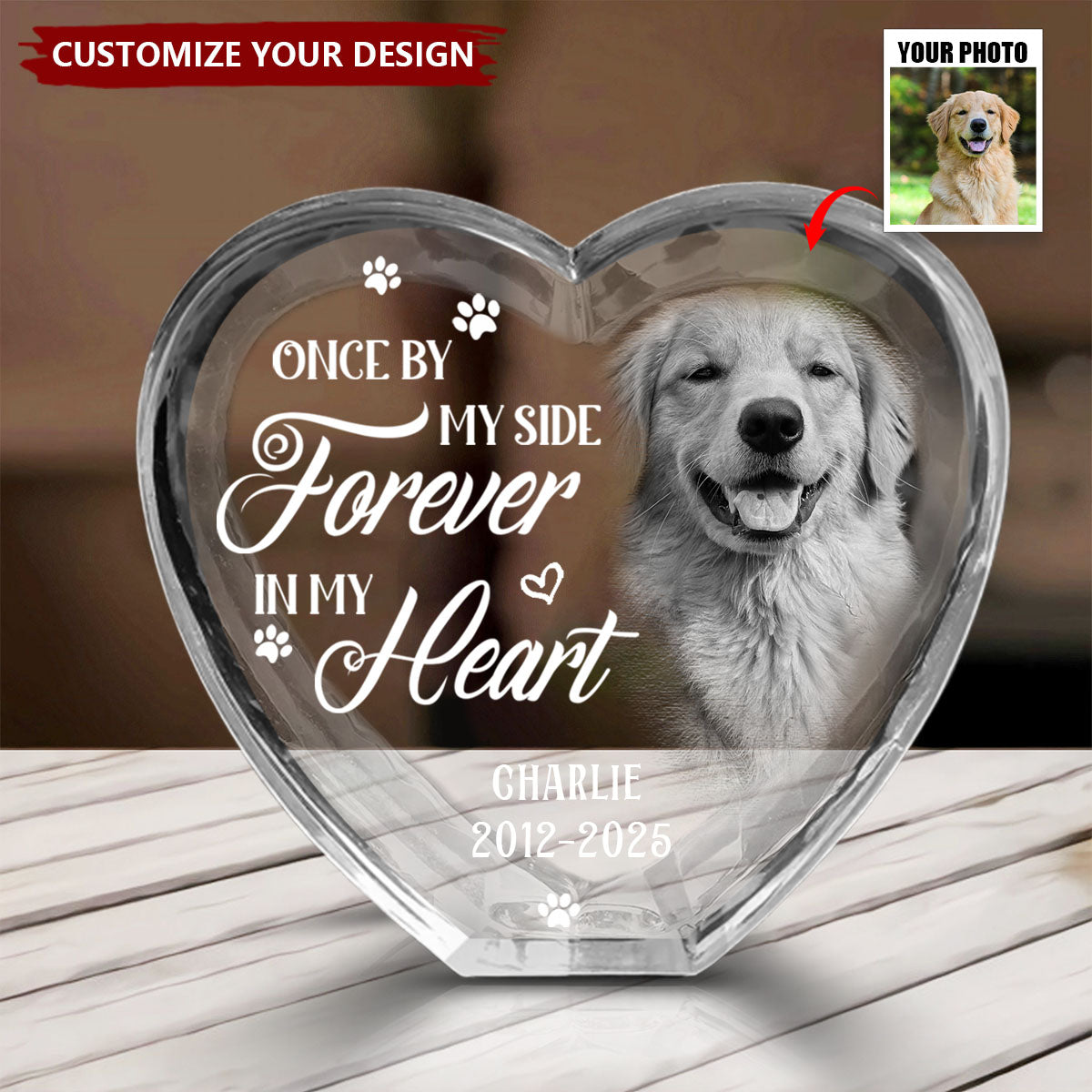 Custom Photo Your Love Lives On In My Heart - Memorial Personalized Acrylic Plaque