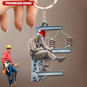 Personalized Lineman Keychain - Gift For Lineman Acrylic Keychain