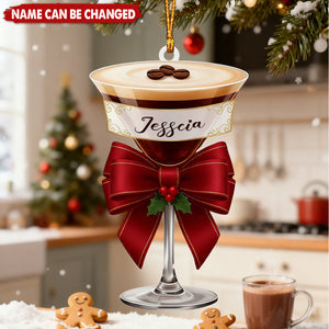 Personalized Espresso Martini Ornament – Custom Name Acrylic Christmas Decor