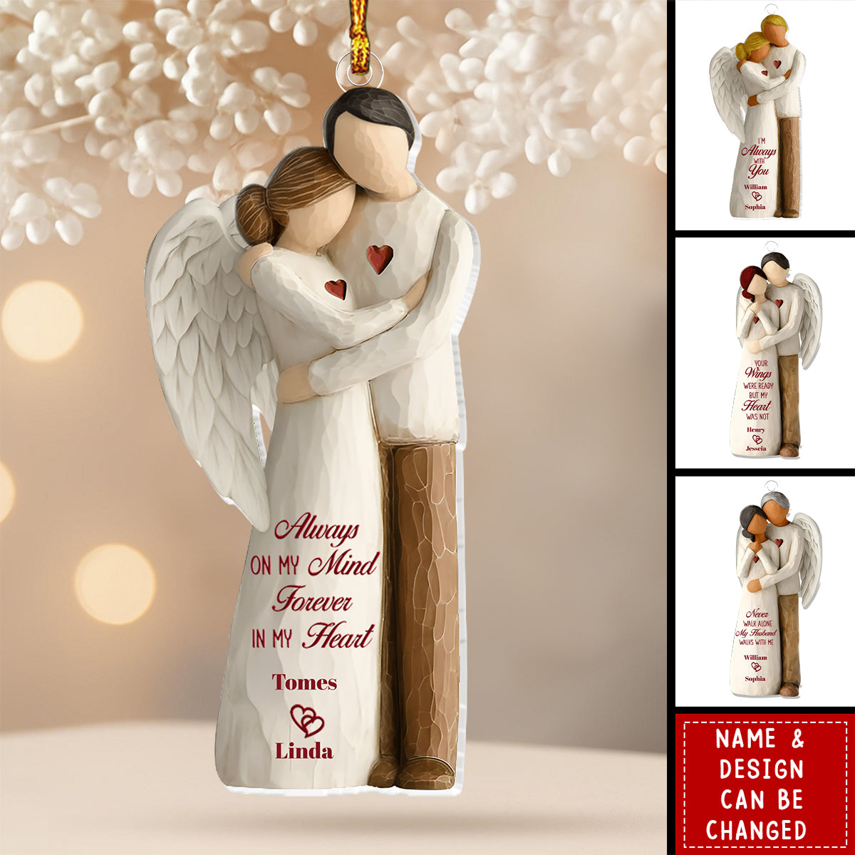 Always On My Mind Forever In My Heart - Personalized 1-Layer Acrylic Ornament
