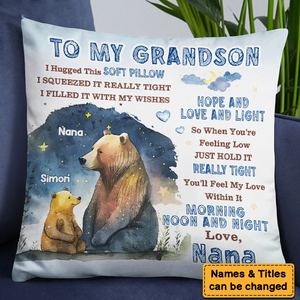 Gift For Grandson Bear Hug This Pillow