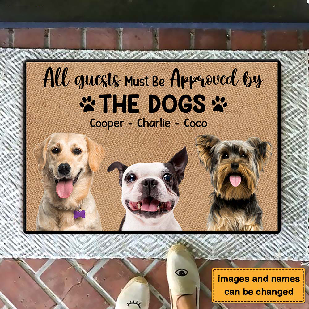 Gift For Dog Lovers All Guests Must Be Approved By The Dogs Photo Doormat