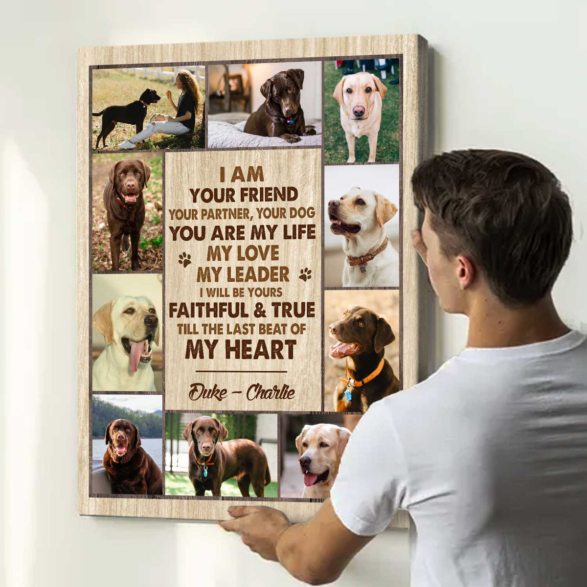 Custom Pet Photo Collage Print, Pet Personalized Gift