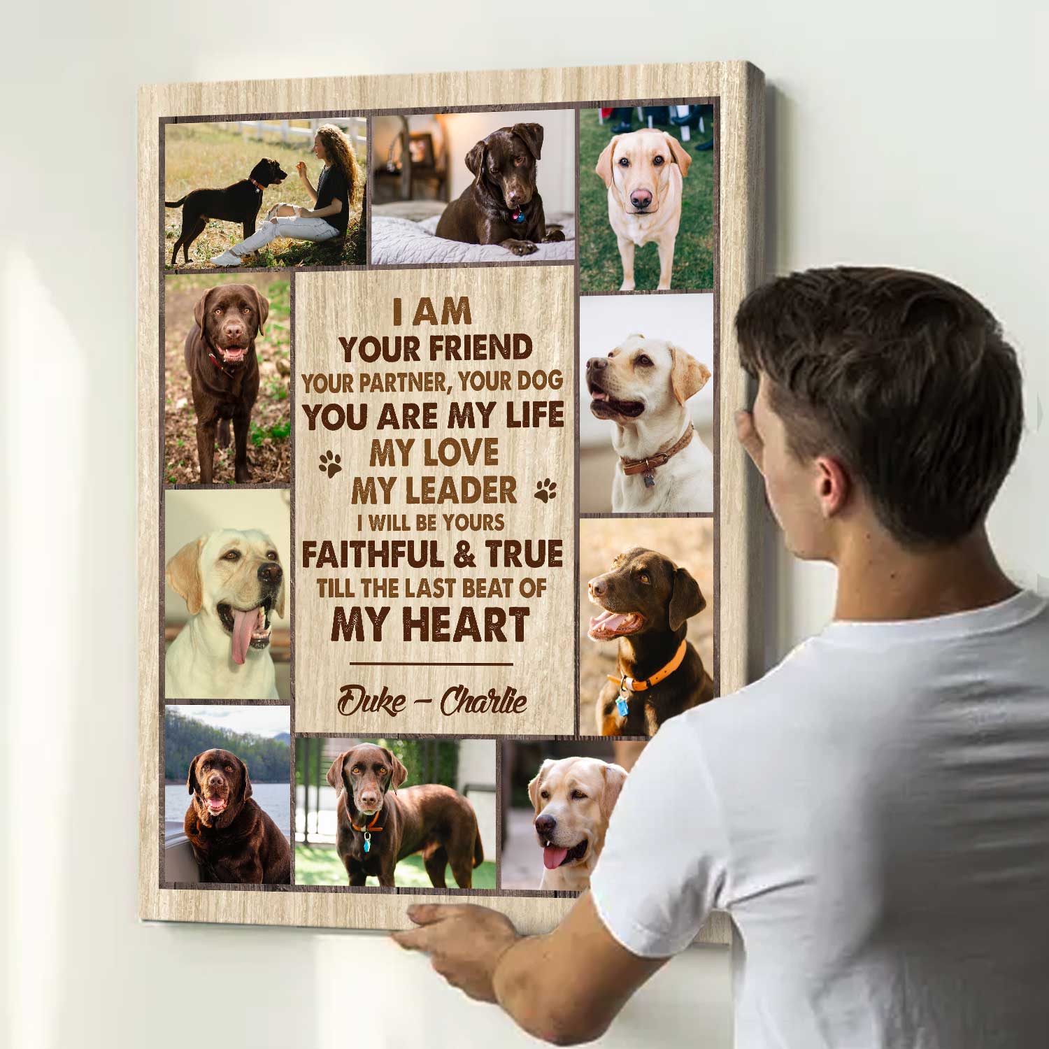 Custom Pet Photo Collage Print, Pet Personalized Gift