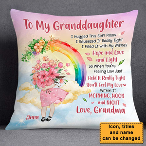 Gift For Granddaughter Hug This Flower Pillow
