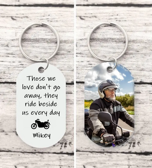 Biker Memorial Keychain, Remembrance Gift For Motorcycle Rider, Loss of Loved One, Sympathy Gift Loss of Best Friend, Riding With The Angels
