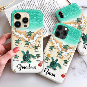 Sea Turtle Gifts For Grandma With Kids Personalized Phone Case