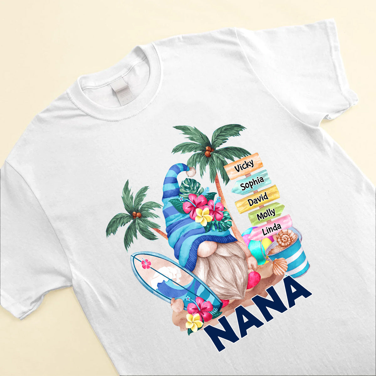 Summer Beach Dwarf Grandma Mom Kids Personalized Shirt