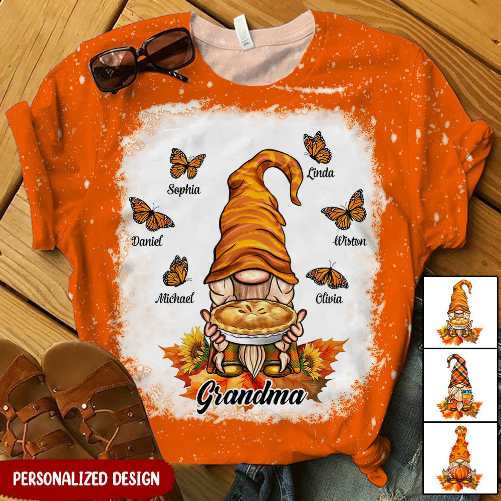 Autumn Fall Season Grandma Mom Dwarf Butterfly Kids Personalized Shirt