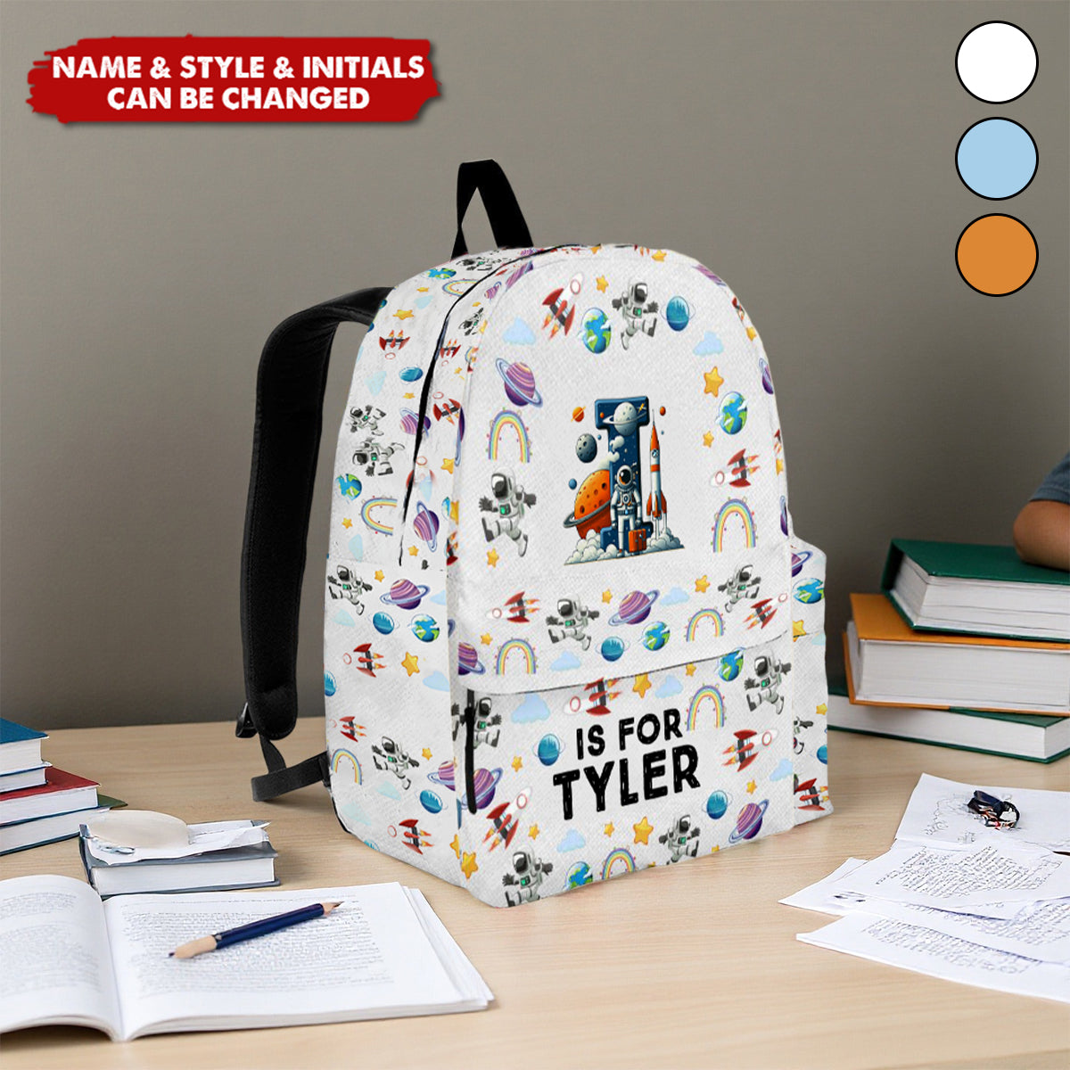 Monster Truck Astronaut Alphabet Gift For Kids - Personalized Kid Backpack