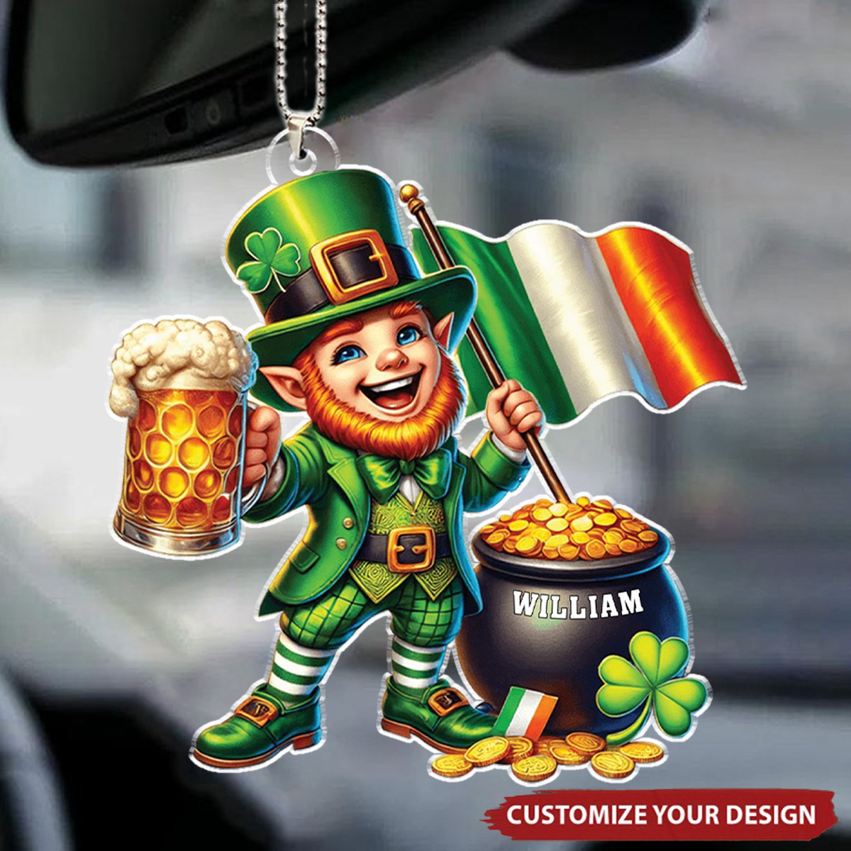 Lucky Patrick's Day - Personalized Acrylic Car Ornament