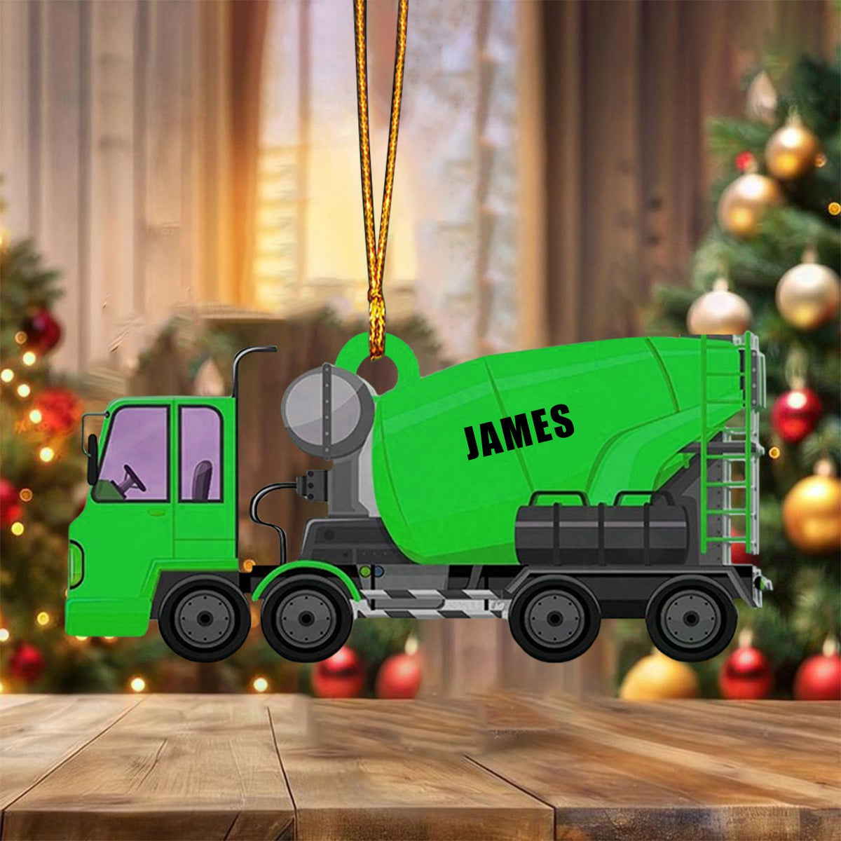 Personalized Concrete Cement Mixer Truck Ornament, Concrete Mixing Tra