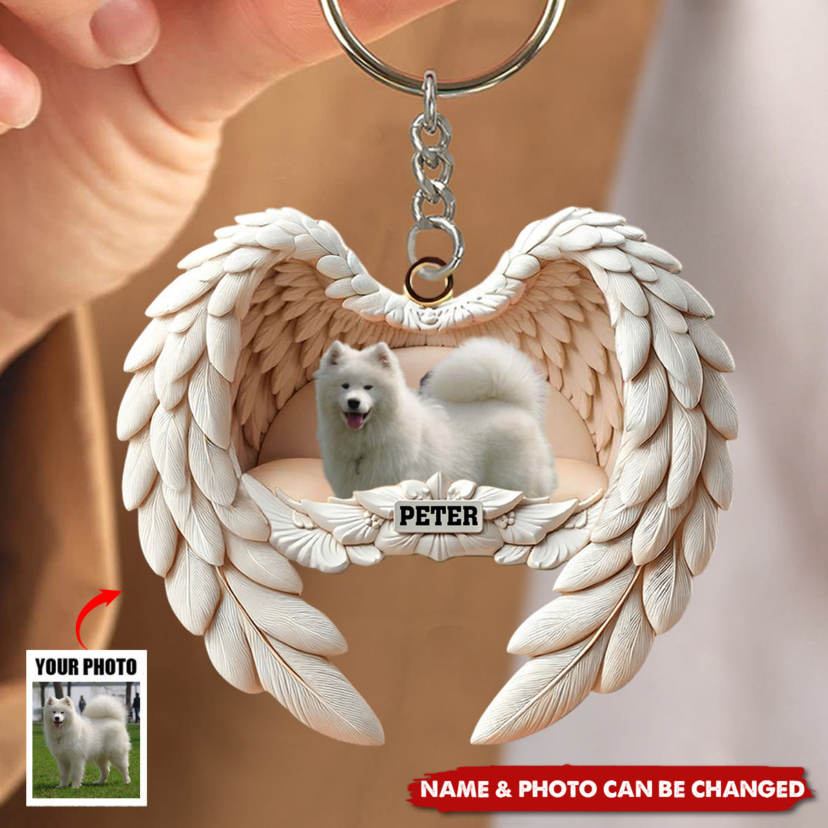 Angel Wings Pet Memorial - Personalized Custom Acrylic Keychain