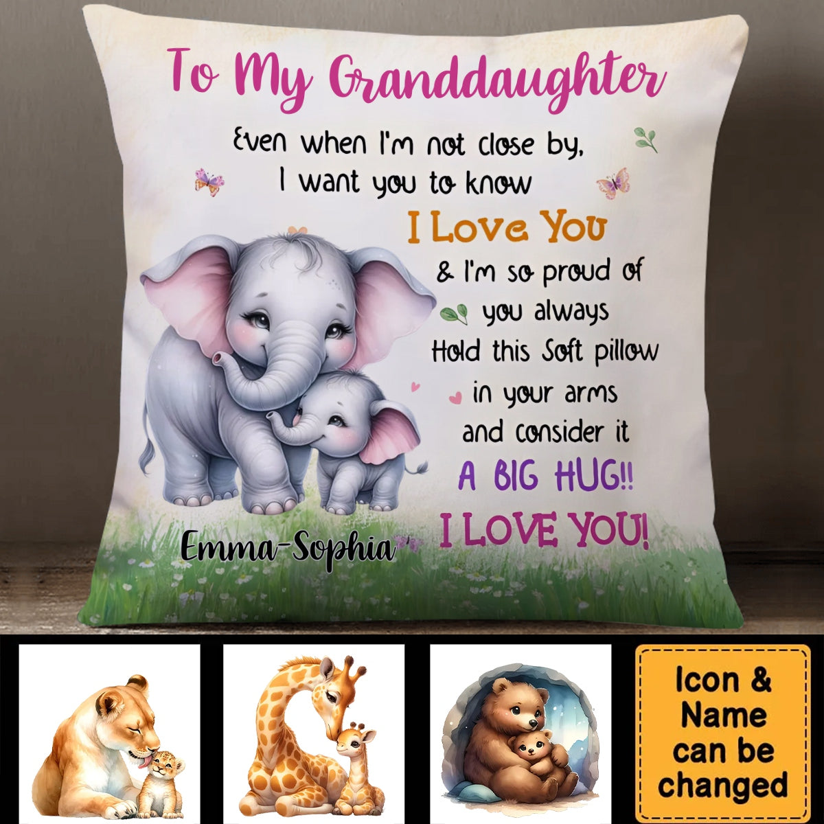 Personalized Granddaughter Grandson I Am So Proud Of You Pillow