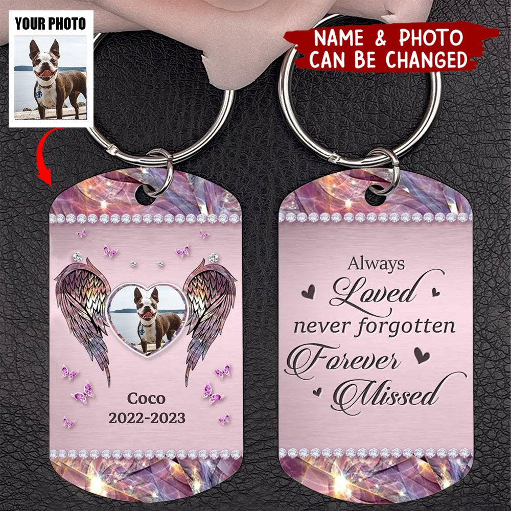 Custom Personalized Memorial Pet Stainless Steel Keychain - Upload Photo - Memorial Gift Idea For Dog/ Cat Owner - Don't Cry For Me Mom I'm Ok