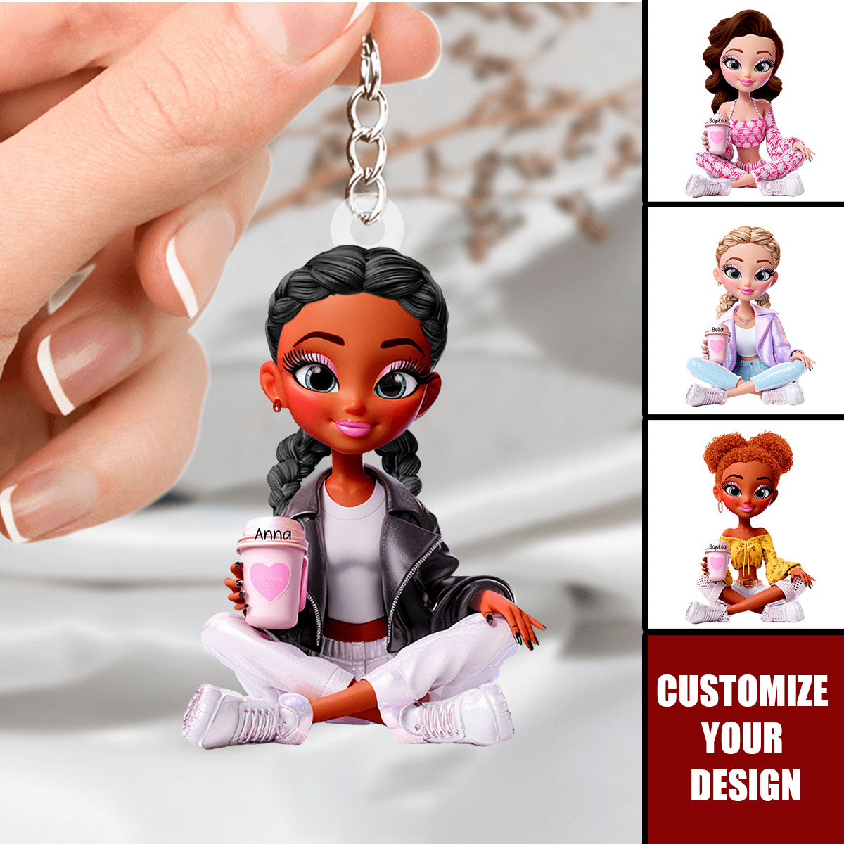 Adorable Doll Acrylic Keychain - Personalized Gifts For Her