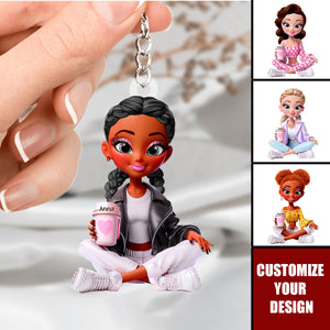 Adorable Doll Acrylic Keychain - Personalized Gifts For Her