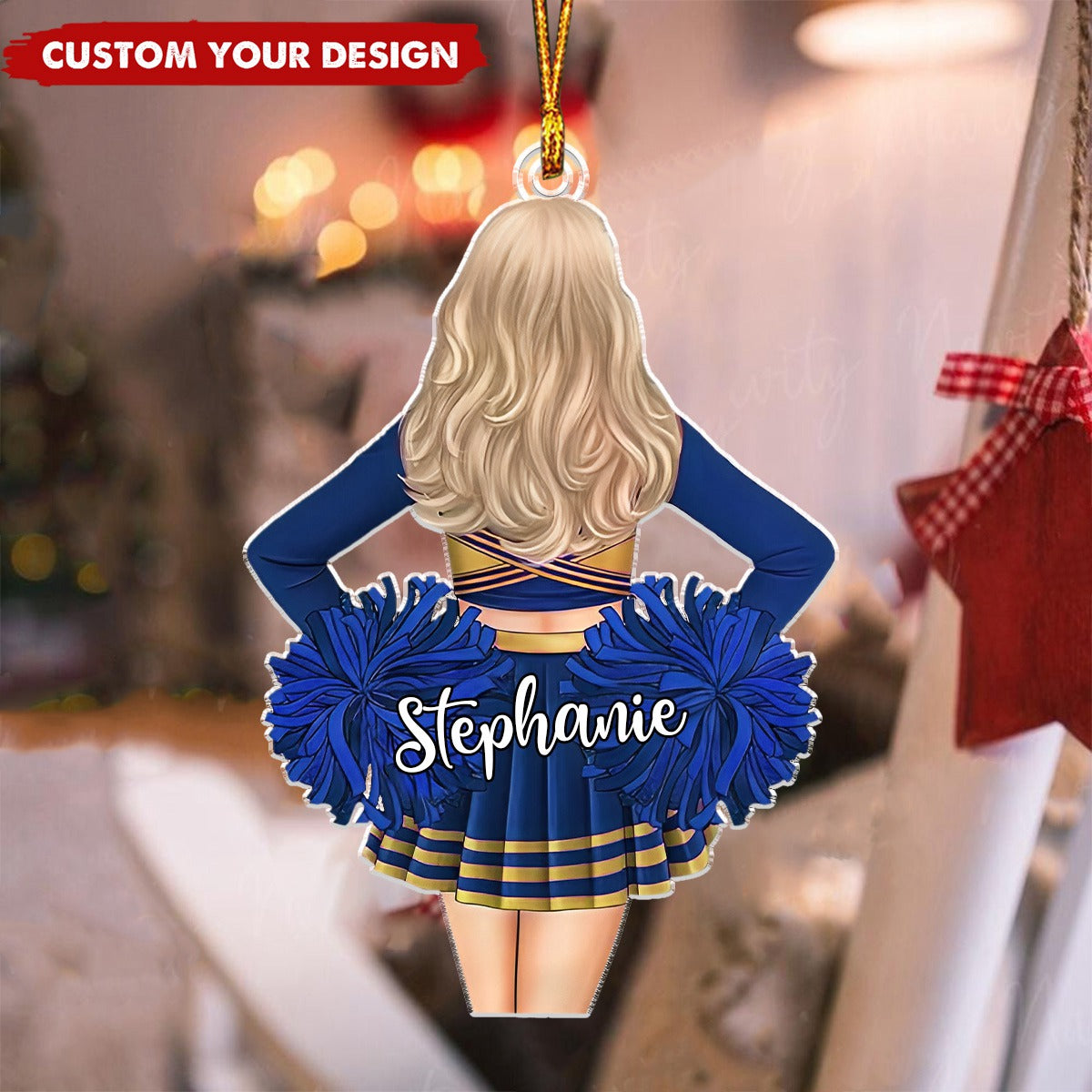 Custom Cheerleader Christmas Ornament, Custom Cheerleader Ornament 2024, Cheerleading Team Gift Ornament, Christmas Ornament