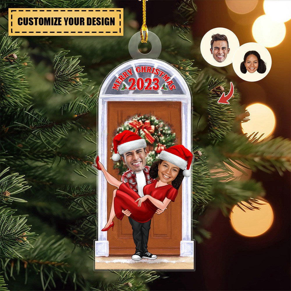 Transparent Ornament - Christmas Front Door - Merry Christmas 2023 - Custom from Photo