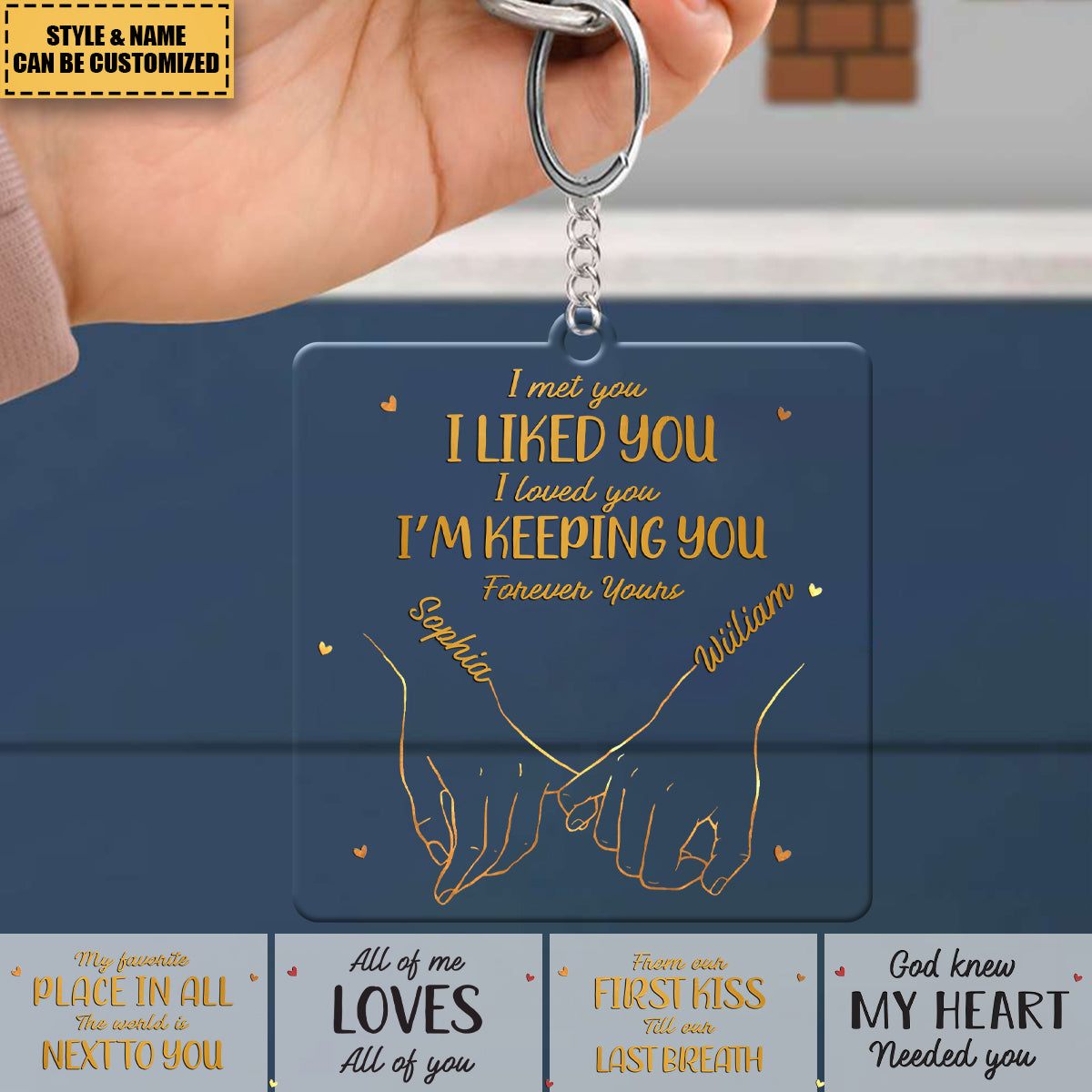 My Heart Is Perfect Because You Are Inside - Couple Personalized Custom Square Shaped Keychain