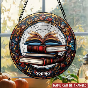 Personalized Gifts For Book Lover Stained Glass Ornament