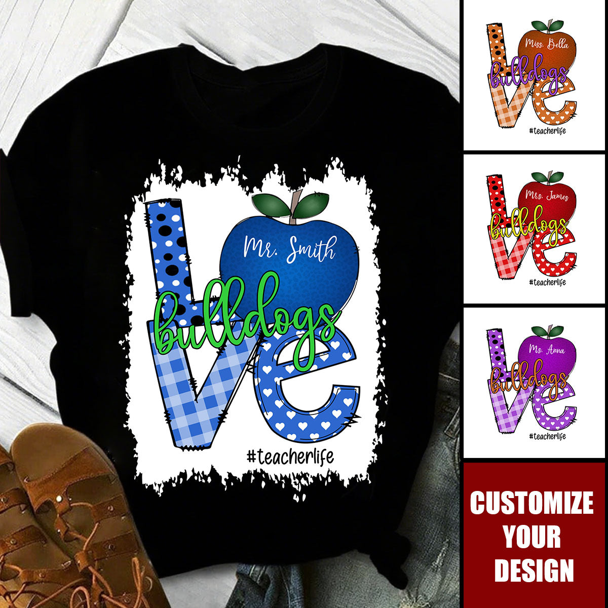 Presonalized T-shirt Love Mascot School, Custom Hashtags Shirt, Gifts For Teacher