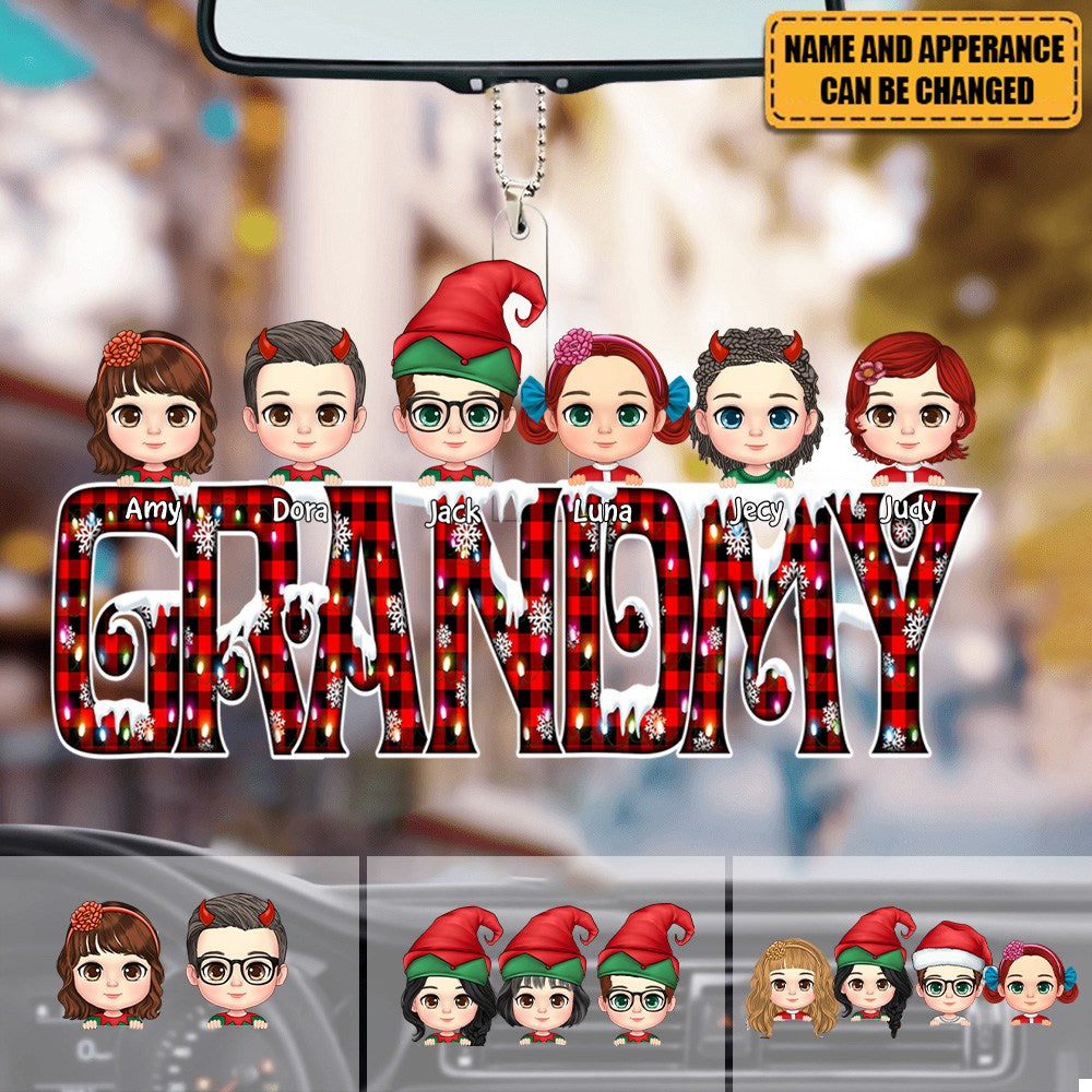 Cute Christmas Kids Custom Family Members Nickname Personalized Acrylic Ornament