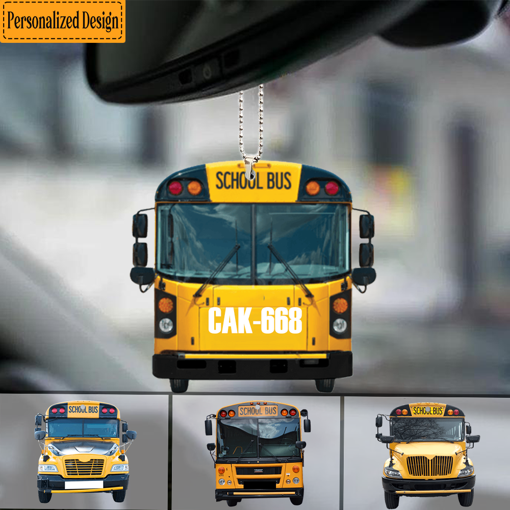 School Bus Acrylic Ornament, Gift For Bus Driver