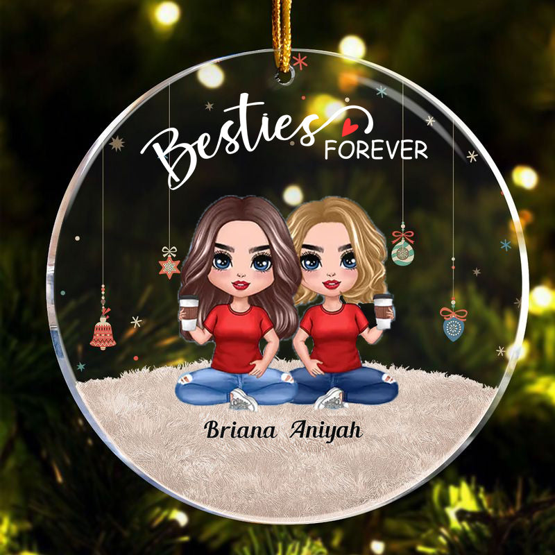 Besties Forever - Personalized Circle Acrylic Ornament