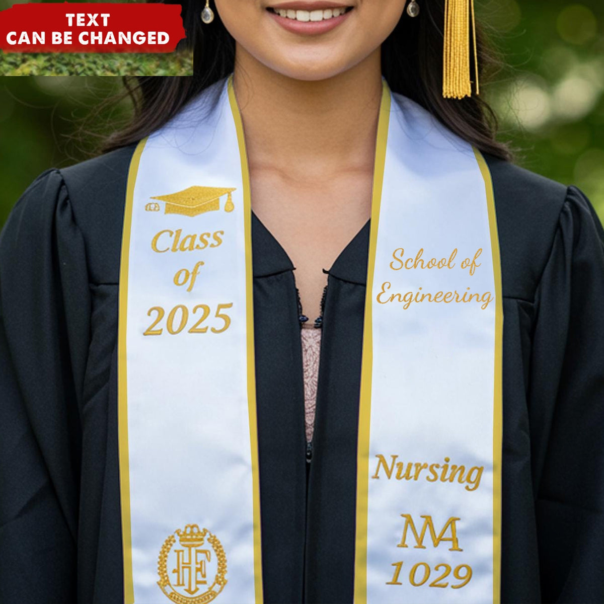 Custom Name & School Logo Personalized Nursing Graduation Stole