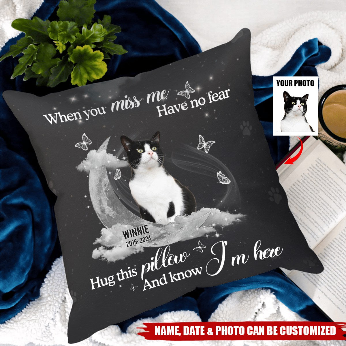 Memorial Pet When You Miss Me Have No Fear - Personalized Photo Pillow